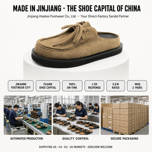 Mocassini da <span class=keywords><strong>Uomo</strong></span> OEM Personalizzati in Vera Pelle, Senza Tallone, con Punta Moc, Suola Spessa in Gomma, Traspiranti, Casual, per Esterni - Fonleader - Product Image 6