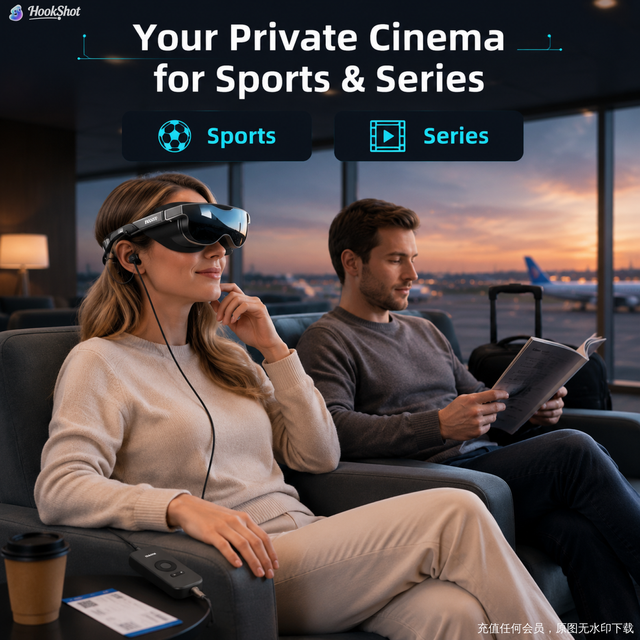 Head-Mounted Display Gaming Glasses for Private Cinema V60 2026 3D Giant Screen 1080P 70 FOV Wireless
