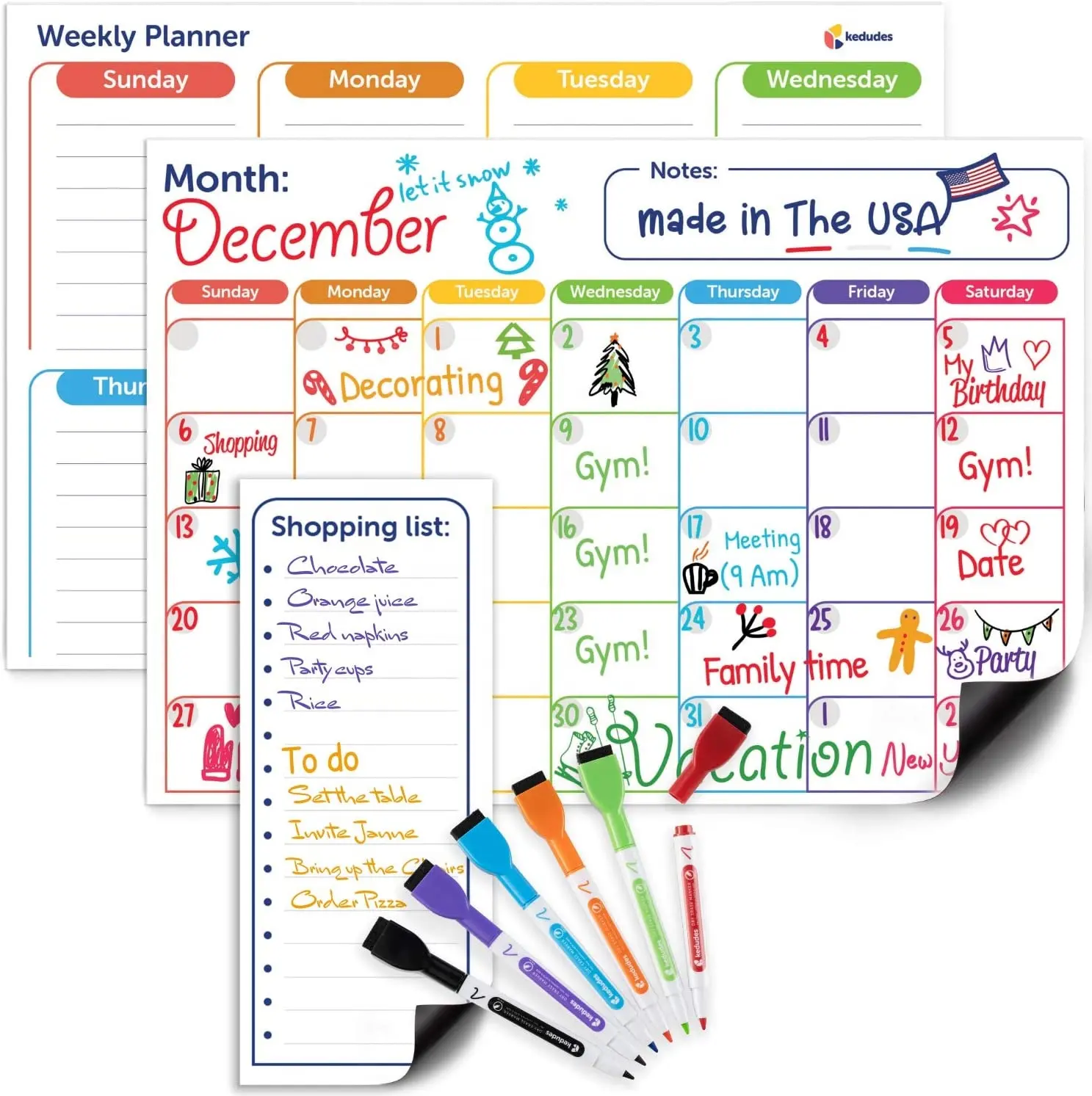 Magnetischer Acryl wandkalender für Kinder Kühlschrank magnet kalender