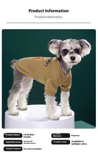 Herfst Winter Schattige beer Cartoon printstijl Kostuum Dun fluwelen sweatshirt Bichon Hond Kat Teddy Huisdierkleding Outfits <span class=keywords><strong>Chihuahua</strong></span> - Product Image 5
