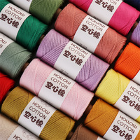 Fil mélangé 2 mm coton-acrylique en gros pour projets de bricolage, tricot fantaisie, fil teint, fournitures de tricot pour chapeaux et laine perlée