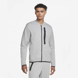 Cardigan zippé décontracté pour homme, en molleton de coton 350 g/m², col montant, coupe régulière, idéal pour le sport et les activités de plein air au printemps - Product Image 1