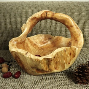 Gỗ Tự Nhiên Sharp Tay Khắc Gốc Khắc Trái Cây Giỏ Gỗ Gốc Khắc Bát Với Xử Lý - Product Image 4