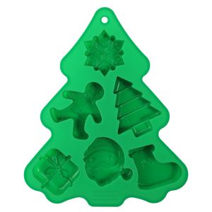 Moules à biscuits et à fondant réutilisables certifiés FCM, antiadhésifs, avec des formes de flocon de neige, d'arbre de Noël, d'homme en pain d'épices et de cloche - Product Image 3