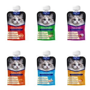 Sacchetto per beccuccio di marca AMNA <span class=keywords><strong>pasta</strong></span> alimentare OEM/ODM cibo per gatti umido nutriente e delizioso per gatti 100 g/borsa sapore di tonno + merluzzo - Product Image 3