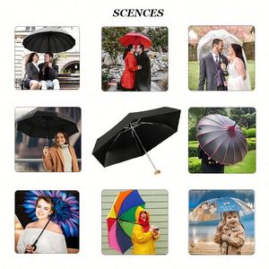Parapluie promotionnel portable personnalisé, petit, protection UV, 5 plis, logo personnalisé, mini parapluie de poche avec logo - Product Image 4