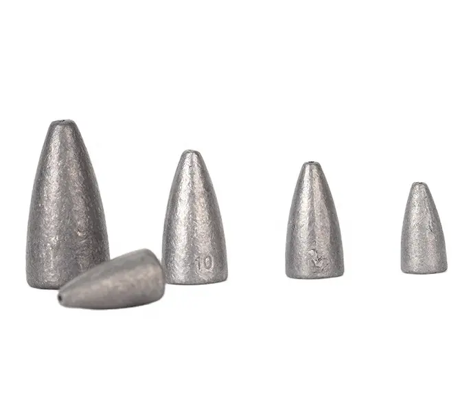 Factory Customized Carp Fishing Bullet Heads Sinker Weights Cheap 1.7g-21g Hollow Accessories