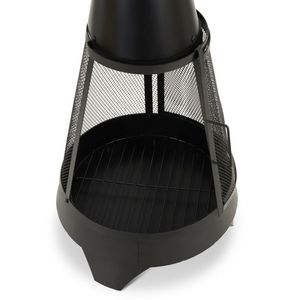 Steel Perforated <b>Log</b> Burner Mesh Chiminea Fire Pit with Poker for Outdoor Firewood Warming - Product Image 3