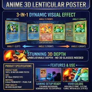 Entrega Rápida, Póster Lenticular 3D con Movimiento de Anime, 30x40cm, PET, Personalizable, Enmarcado, Impermeable, Ecológico, Resistente a los Rayos UV - Product Image 3