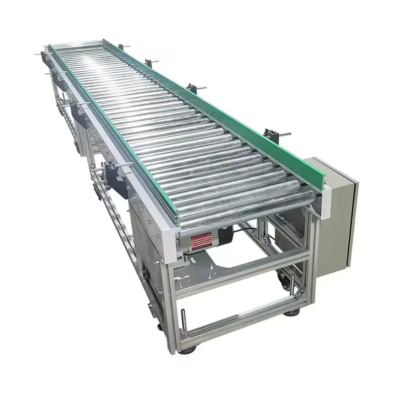 Yüksek kalite profesyonel özel taşıma düz çizgi makaralı konveyör/paslanmaz çelik makaralı konveyör