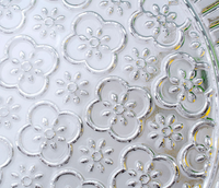 Assiettes de présentation vintage en verre transparent avec bord doré pour mariages, événements et décorations de table de fête