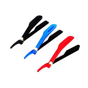 Rasoir turc à lame unique en acier inoxydable, manche en plastique ABS, rouge, bleu, noir, coloré, rasoir jetable pour hommes, marque ASAP - Product Image 1