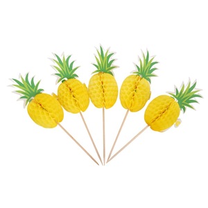 Pineapple Flamingo Cake Toppers 3D Paper Decorations For Themed Party Dessert Decor - Product Image 5