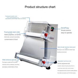 Macchina Commerciale Automatica per Stendere la Pasta della <span class=keywords><strong>Pizza</strong></span>, Impastatrice Manuale 220V con Motore, per Ristoranti e Uso Domestico, Alta Capacità - Product Image 5