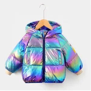 Manteau d'hiver personnalisé pour enfants, veste en duvet, épais, avec capuche, à la mode, Laser