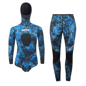 कस्टम 1.5-7 मिमी Couflage 2-टुकड़ा आर्टीसूट को सर्फिंग के लिए लंबे आस्तीन के शीर्ष और पैंट सेट हल्के नियोप्रोन गोता सूट - Product Image 2