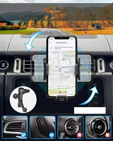 Support de téléphone universel flexible pour voiture 2-en-1, fixation sécurisée pour grille d'aération, tableau de bord et bureau, avec support rotatif à 360°