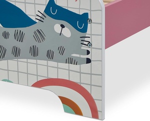 Cama para Niños Pequeños Toffy & Friends con Estante, Protección Anticaídas, Estructura de Listones, Diseño de Superhéroe, MDF, Multicolor - Product Image 4