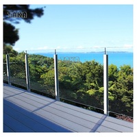Système de garde-corps en verre, balustrade de balcon en verre sans cadre en acier inoxydable, main courante d'escalier, poteau de balustrade