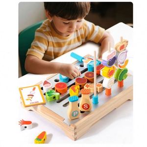 Jeu de simulation de barbecue en bois réaliste pour enfants de 3 ans et plus - Product Image 6
