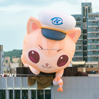 Géant gonflable de chat tabby avec cigare, sac d'argent et signe dollar, direct usine, pour déguisement de patron ou ouvrier du bâtiment amusant, idéal pour événements extérieurs