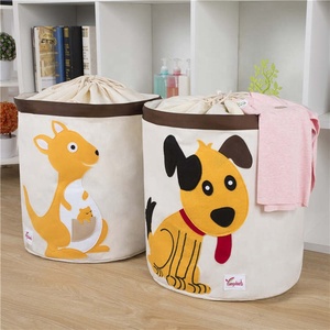 Spot vente en gros panier à linge sale pliable en gros couche étanche toile stockage seau rond - Product Image 3