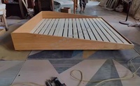 Cama Baja Tatami de Madera Maciza de Roble, Estilo Nórdico Japonés Moderno y Sencillo, Tipo Flotante para Alojamiento