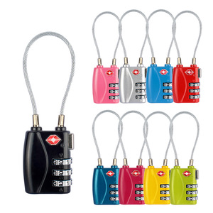 Jia Shi Jie TSA Combination <b>Lock</b> 719 Mini Luggage Padlock Black Zinc Alloy Travel Security <b>Lock</b> <b>With</b> <b>Cable</b> - Product Image 5