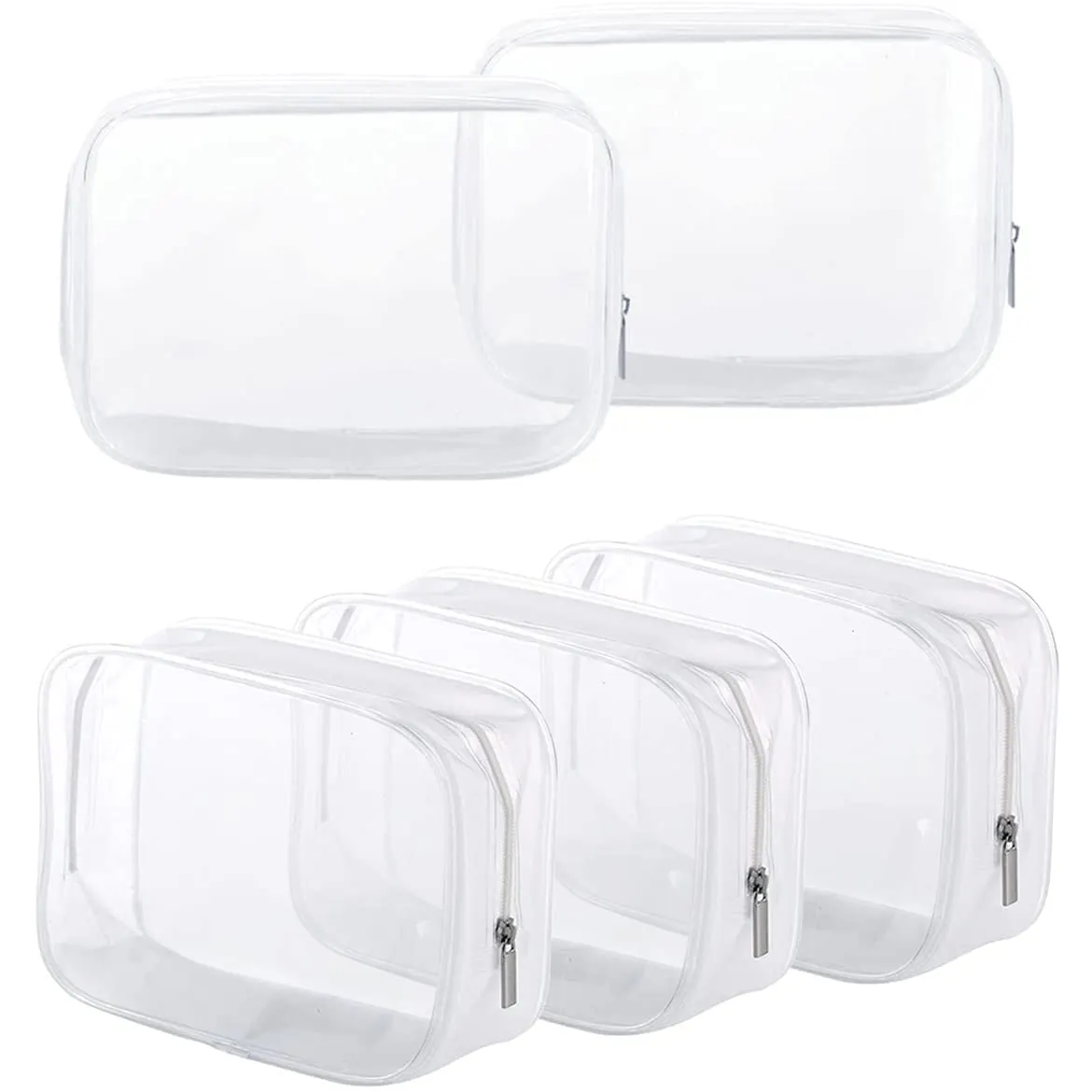 New Style Custom Fashion Makeup Bags Organizer Pouches Transparent Pvc Zippered Clear Cosmetics Makeup Bag