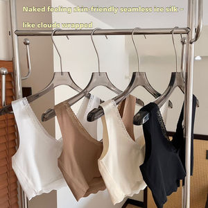 Skin friendly si adatta perfettamente senza anello in acciaio <span class=keywords><strong>reggiseno</strong></span> coppa fissa Sujetador sin costuras tracolla larga elastica <span class=keywords><strong>reggiseno</strong></span> senza cuciture in seta di ghiaccio - Product Image 4