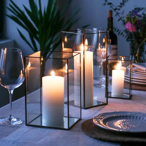 Lanterne avec poignée pour décorations de salon prix de gros lanterne en métal et en verre accessoires de décoration de table bougie en verre - Product Image 3