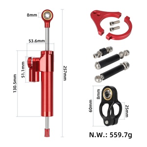 Red Steering Stabilizer Damper <b>Kit</b> with 58mm red clamp <b>Electric</b> Scooter Aluminum for Kukirin G3 pro 2024/Ausom Gallop - Product Image 2