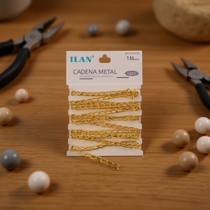 Catena in metallo Ilan 1M color oro chiaro per artigianato e creazione di gioielli - Product Image 3