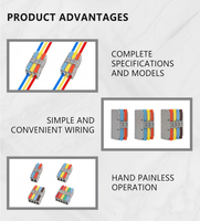 Connecteurs de câblage rapide en cuivre et plastique, bornes de raccordement 2-2/3-3/4-4 broches, 400V, conception compacte à enfiler, sertissage à écrou