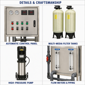 Equipo de Tratamiento de Agua por Ósmosis Inversa Agripros 8T/H, Membrana RO, Sistema de Purificación Industrial Automático, 98% de Desalinización, Acero Inoxidable - Product Image 2
