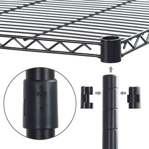 5 Tier kim loại lưu trữ Chrome giá kệ nhà bếp đựng thức ăn tiện ích Kệ hiển thị có thể điều chỉnh dây Chrome kệ - Product Image 2