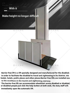 Güvenli ve güvenilir açık elektrikli tekerlekli sandalye asansörü, kavisli merdiven asansörü, dikey eğme bariyersiz kaldırma - Product Image 4
