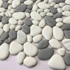防滑卵石形状 30x 30厘米石材马赛克瓷砖游泳池地板