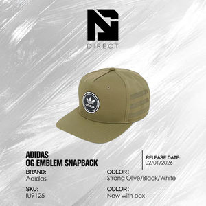 Gorra Snapback Adidas Original Og Emblem en Verde Oliva/Negro/Blanco para Hombre y Mujer, Gorra de Béisbol Vintage a la Moda - Product Image 6