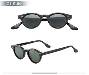 クロスボーダーバイザーラウンドサングラスメンズサングラスレディースハイエンドアセテート素材サングラス - Product Image 2