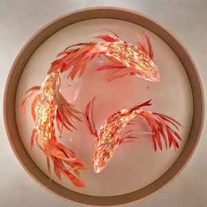 Lustre en forme de poisson de style chinois, LED rond à tête unique pour l'éclairage des restaurants, des hôtels et des halls d'entrée - Product Image 1