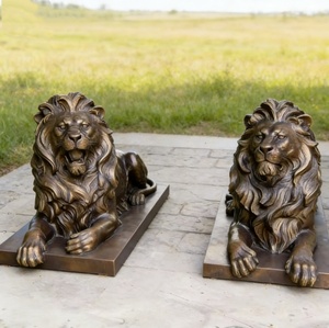 Estatua <span class=keywords><strong>de</strong></span> León <span class=keywords><strong>de</strong></span> Bronce Personalizada <span class=keywords><strong>de</strong></span> Alta Calidad, Escultura Metálica Decorativa para Jardín - Product Image 2