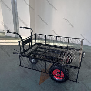 Chariots de jardin robustes à batterie avec côtés en maille d'acier amovibles <span class=keywords><strong>Chariot</strong></span> de jardin en acier à plat électrique - Product Image 2