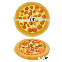 Nouveaux accessoires pour animaux de compagnie au design original, en peluche durable, en polyester résistant aux taches, en forme de pizza, jouets à mâcher pour chats