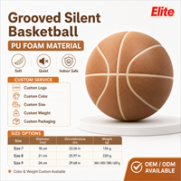 Ballon de basketball silencieux rainuré en mousse PU, doux au toucher, haute élasticité, sûr pour l'intérieur, logo personnalisé, taille, poids, couleur, OEM, ODM