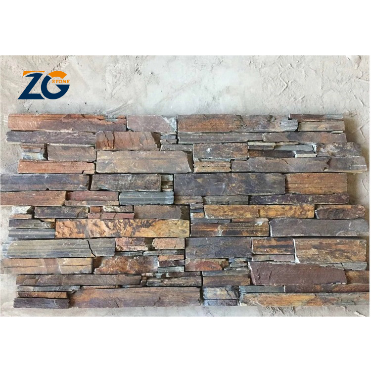 ZGSTONE дешевая цена, культурный камень, сланец, дизайн, натуральный сланец, наружная облицовочная плитка для стен, ландшафтные камни