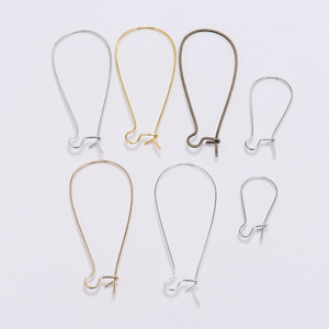 Teardrop U Shape Ear Hooks Silver Gold Antique <b>Bronze</b> Rhodium KC Gold Plated Iron For Earring Making Jewelry Findings - Product Image 3
