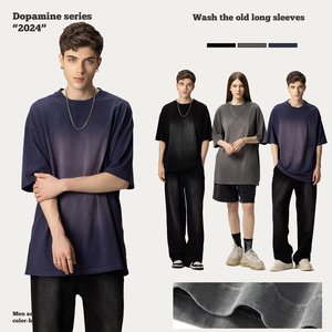 เสื้อยืดแขนสั้นผ้าคอตตอนหนัก 280 กรัม ซักและทำสีซีดแบบวินเทจ สำหรับผู้ชาย รุ่น FOG Washed - Product Image 1
