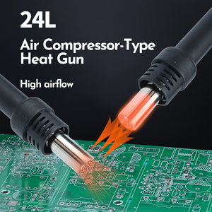 Estación de Retrabajo con Bomba de Aire Caliente 500, Soldador de Estaño de 60W con Soporte para Pinza de Alambre, Kit de Herramientas W263 - Product Image 6