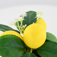 Mini-plante artificielle verte 8,5 cm, citronnier fait main en pot pour la décoration de la maison et du bureau, petites plantes artificielles en pot pour étagère